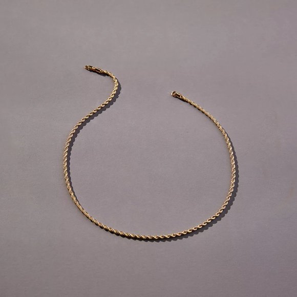 ✨sold✨ anthropologie • serefina 14k gold plated braided chain necklace - Picture 4 of 6